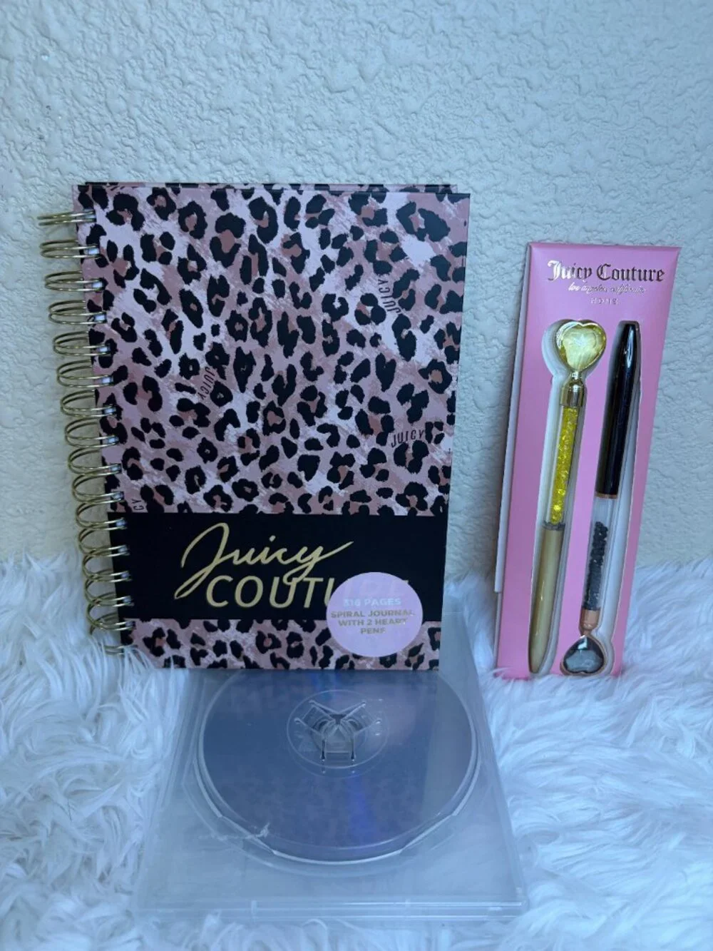 Juicy Couture Leopard Spiral Journal Notebook Heart Pens Stationery 316 Pg NWT